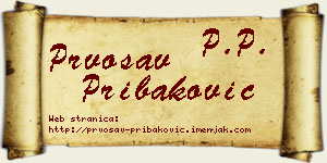Prvosav Pribaković vizit kartica